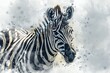 cute zebra watercolor portrait artwork animals illustration
