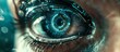 Cybernetic Eye Close-Up: Merging Technology and Vision