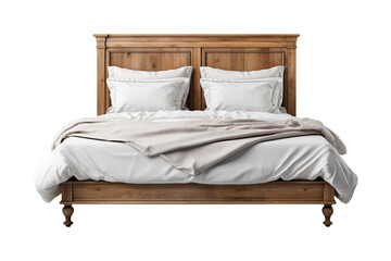 Wall Mural - Antique Wooden Bed on transparent background.