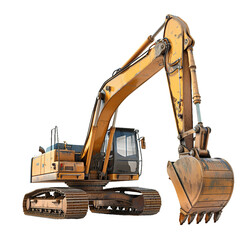 Excavator, transparent background, isolated image, generative AI