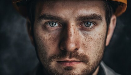 Wall Mural - close-up of a worker's face