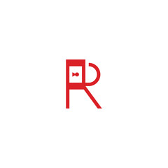 Poster - R padlock letter logo design.