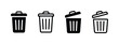 Trash Can Icon Set - Empty and Full Waste Bin Symbols