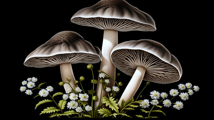 mushrooms on a white backgro high definition(hd) photographic creative image und