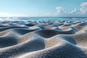 Poster - Summer sandy beach with blur ocean on background 