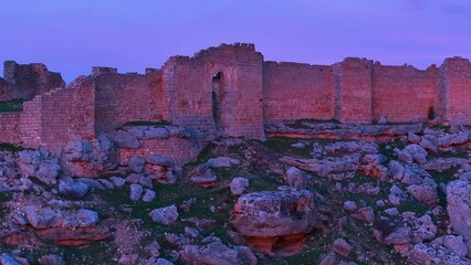 Wall Mural - Aerial view from a drone of the Caliphate Fortress of Gormaz, the largest Muslim fortress in Europe. Town and municipality of Gormaz. Province of Soria. Castile and Leon. Spain. Spain. Europe