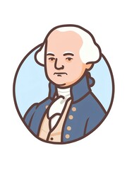 John adams flat style digital painting portrait illustration graphics design from Generative AI