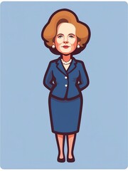 Poster - margaret thatcher flat style digital painting portrait illustration graphics design from generative 