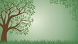 Earth Day flat card or background with the tree branches and leaves for website banner created with generative ai.