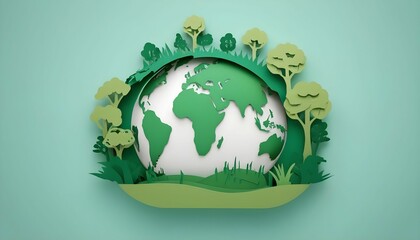 Wall Mural - World environment and Earth Day concept, created with generative ai.