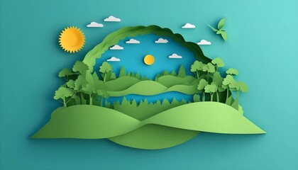 Wall Mural - World environment and Earth Day concept, created with generative ai.