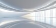 representation of an empty white room with reflective metallic surfaces offering a 360 degree view, Generative AI 