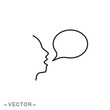 © Gilbert-Illustration - bubble speech icon, talk ballon, people with dialog speech bubble, discussion, thin line symbol isolated on white background, editable stroke eps 10 vector illustration