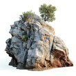 Isolated rock cliff on white backround, Generative AI 