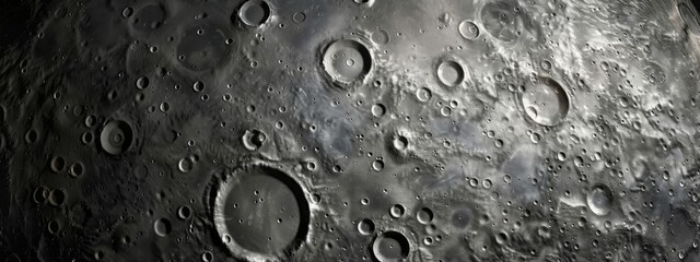 Wall Mural - Background with the texture of the surface of a gray moon with craters.