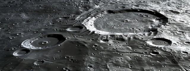 Wall Mural - Background with the texture of the surface of a gray moon with craters.