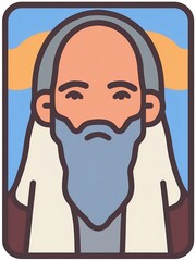 Moses flat style digital painting portrait illustration graphics design from Generative AI