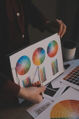 Wall Mural - ux ui design process for modish mobile application and website . creative prototype of wireframe for