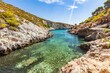 Zakynthos Greece Tourists Swimming Snorkeling Porto Limnionas Beach