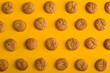 Cookies pattern on the yellow background