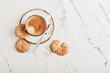 Cup of espresso coffee with amaretti cookie