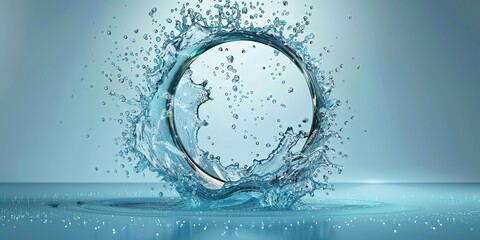 Wall Mural - Illustration of swirling water, circles on the water, background, template, wallpaper.