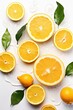 slices of orange, natural background, water drops.