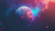 colorful planet with outer space background