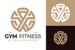 Letter X Gym Fitness logo design vector symbol icon illustration