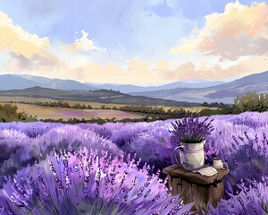 Canvas Print - Lavender Field in Provence A Sensory Enchantment of Nature s Beauty and Tranquility