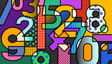 Fototapeta Młodzieżowe - Colorful abstract number for mathematics background. Math symbols