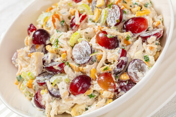 Wall Mural - chicken grape salad with celery, cashew, parmesan