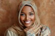 Smiling tender Muslim woman.