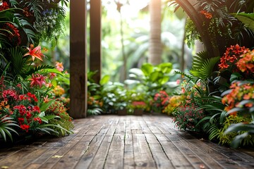 Wall Mural - Tropical product background.