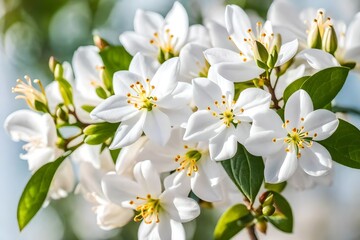 Wall Mural - white cherry blossom