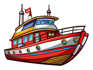 Highly detailed vector of a boat.