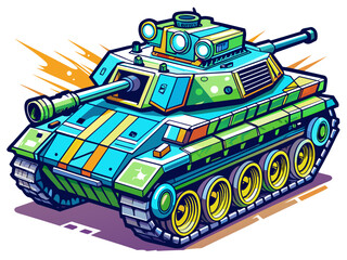 Highly detailed vector of a tank.