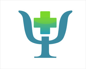 Wall Mural - cross health with psychology logo for medical service