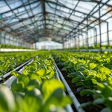 Fototapeta Młodzieżowe - Smart greenhouse, automated climate control, high-tech agriculture