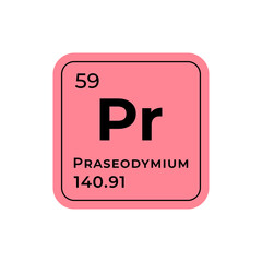 Wall Mural - Praseodymium, chemical element of the periodic table graphic design