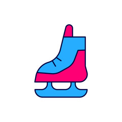 Sticker - Filled outline Skates icon isolated on white background. Ice skate shoes icon. Sport boots with blades. Vector