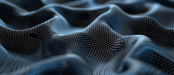 Nanotech fabric with hexagonal weave, 3D rendered, ultra-durable and stylish,
