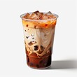 cup of an iced coffee isolated on a white background,