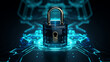 A padlock symbol slowly being unlocked by a hacker s virtual tools