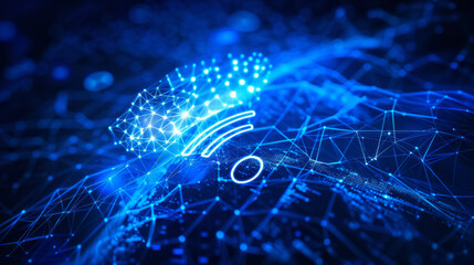 abstract data background with wifi symbol