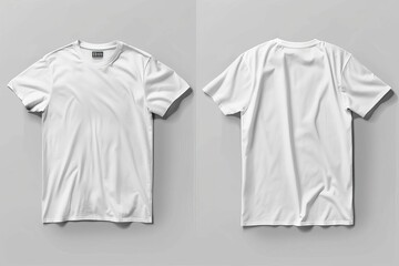 Wall Mural - Blank white t-shirt mockup isolated, plain apparel template for customization and printing
