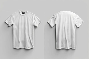 Wall Mural - Blank white t-shirt mockup isolated, plain apparel template for customization and printing
