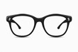 Black eyeglasses icon on white background, simple vector illustration