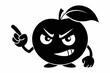 Peach doing an angry face with hand show middle finger vector illustration 