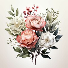 Wall Mural - A bouquet of flowers with a white flower in the middle